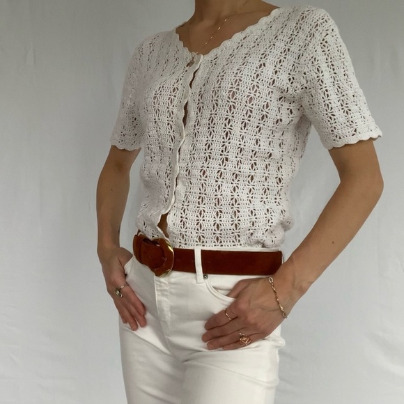 SOLD ❌ Crocheted top short sleeves size M vintage woman’s - Picture 10 of 12